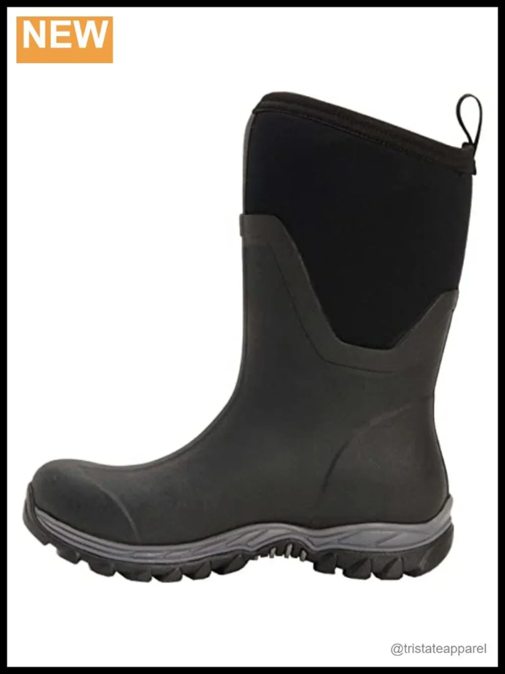 Women's 12-Inch Mid Boot Waterproof Fleece Lined Neoprene Rubber Pull-On Snow